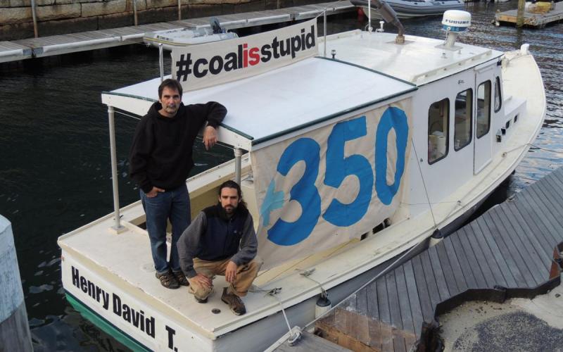 Ken Ward and Jay O’Hara block boat shipment to coal-burning plant.